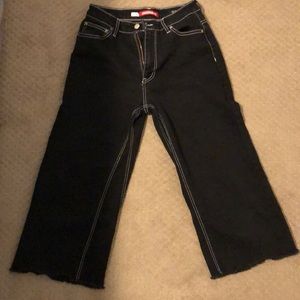 Union bay wide leg black cropped pants